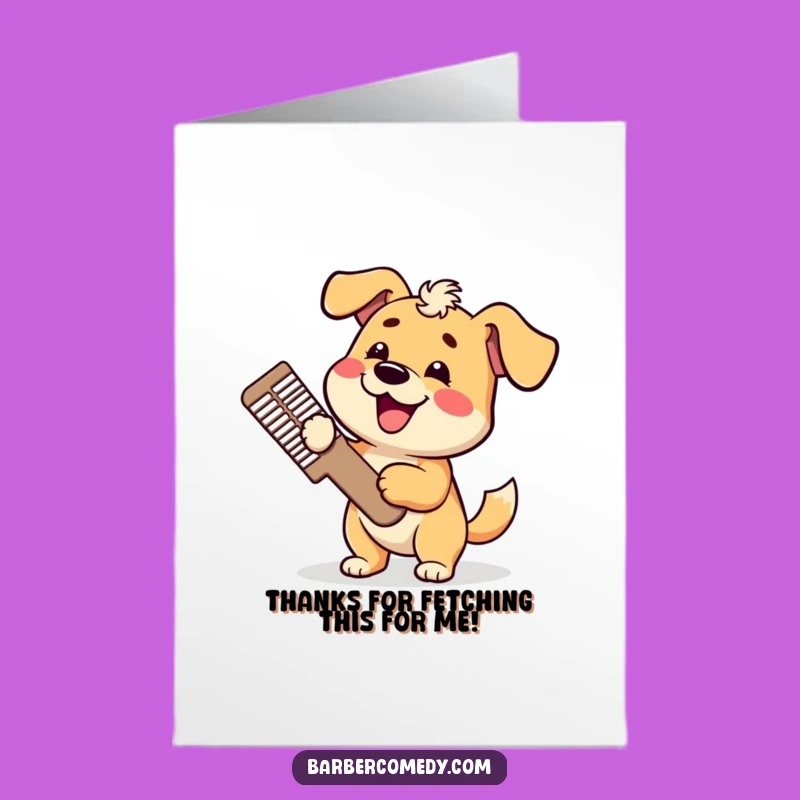 Amusing Free Printable Thank You Card: Doggy's Big Brush - Instant Download